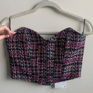 NWT Zara tweed Corset top